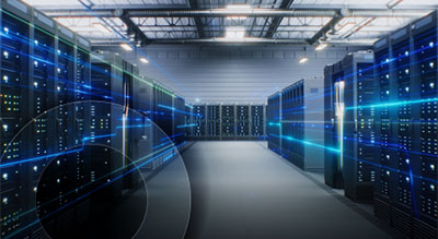 Well-lit data storage center