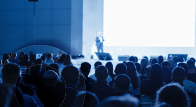 Crowd listening to keynote speaker