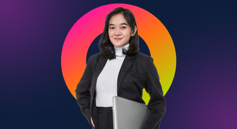 A confident individual standing with a laptop under their arm