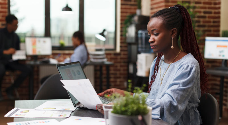 Woman Working on Laptop