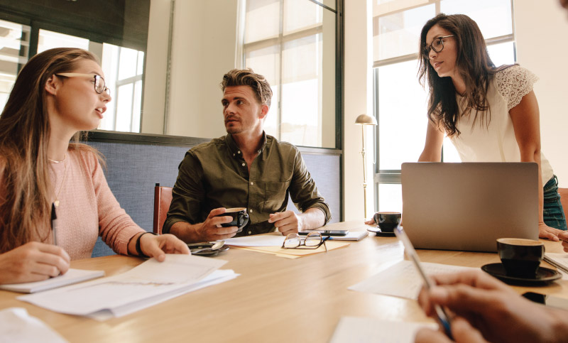 People having a meeting