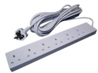 2M EXT. BLOCK UK TO 6XUK SOCKET