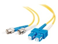 C2G 9m SC-ST 9/125 OS1 Duplex Single-Mode PVC Fiber Optic Cable (USA-Made)