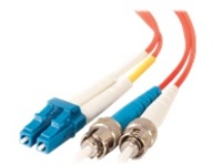 C2G 1m LC-ST 9/125 Duplex Single Mode OS2 Fiber Cable - Plenum CMP-Rated - Red - 3ft - patch cable - 1 m - red