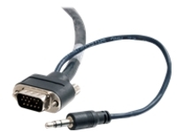 C2G Plenum-Rated HD15 SXGA + 3.5mm M/M Monitor Cable with Low Profile Connectors
