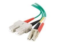 C2G 5m LC-SC 50/125 OM2 Duplex Multimode Fiber Optic Cable - Plenum CMP-Rated - Green - patch cable - 5 m - green