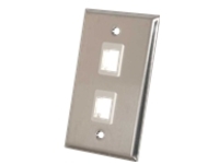 SINGLE GANG 2PORT STAINLESSSTEEL KEYSTONE WALL PLATE