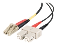C2G LC-SC 62.5/125 OM1 Duplex Multimode Fiber Optic Cable (Plenum-Rated) - patch cable - 1 m - black