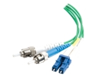 C2G 1m LC-ST 9/125 Duplex Single Mode OS2 Fiber Cable - Plenum CMP-Rated - Green - 3ft - patch cable - 1 m - green