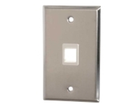 SINGLE GANG 1PORT STAINLESS STEEL KEYSTONE WALL PLATE