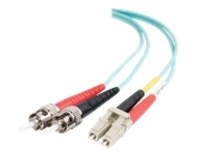 C2G 2m LC-ST 10Gb 50/125 OM3 Duplex Multimode PVC Fiber Optic Cable (USA-Made) - Aqua - patch cable - 2 m - aqua