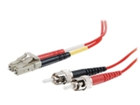 C2G LC-ST 62.5/125 OM1 Duplex Multimode Fiber Optic Cable (Plenum-Rated) - patch cable - 3 m - red