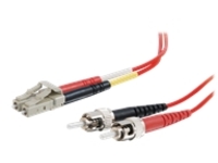 C2G 10m LC-ST 50/125 OM2 Duplex Multimode Fiber Optic Cable - Plenum CMP-Rated - Red - patch cable - 10 m - red