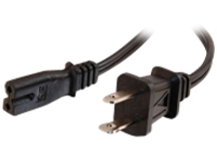C2G 6ft 18 AWG 2-Slot Polarized Power Cord (NEMA 1-15P to IEC320C7) TAA