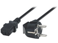 Manhattan Power Cord/Cable, Euro 2-pin plug (CEE 7/4) to C13 Female (kettle lead), 1.8m, Black, Polybag