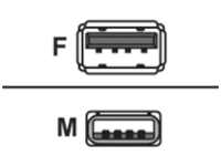 AddOn - USB cable - USB Type A (M) right-angled to USB Type A (F)