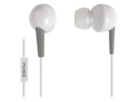 WHITE EARBUD WITH MICROPHONE ENHANCED DRIVER W/ 3CUSHION