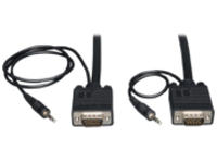 Tripp Lite 25ft SVGA / VGA Coax Monitor Cable with Audio and RGB High Resolution HD15 3.5mm M/M 25'