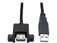 Eaton Tripp Lite Series 6 Inch Panel Mount USB 2.0 Extension Cable USB A to Panel Mount A Male/Female 6"