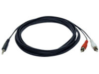 Tripp Lite 12ft Mini Stereo to 2 RCA Audio Y Splitter Adapter Cable 3.5mm M/M 12'