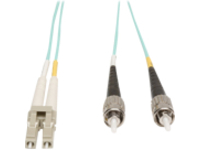 Tripp Lite 3M 10Gb Duplex Multimode 50/125 OM3 LSZH Fiber Optic Patch Cable LC/ST Aqua 10&#x27; 10ft 3 Meter