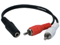 QVS - Audio adapter - RCA x 2 (M) to stereo mini jack (F)
