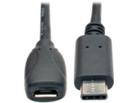 Tripp Lite 6 Inch USB 2.0 Hi-Speed Adapter Cable USB Type-C USB-C to USB Micro-B M/F 6" - USB-C adapter - 15 cm