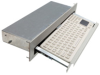 SHALLOW RACKDRAWER WITH MAGNETIC CLOSURE, SEALED TOUCHPAD KEYBOARD WITH USB CABL