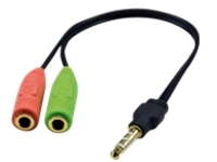 MCL - Adaptateur audio jack 3.5mm 4 contacts pour micro et casque