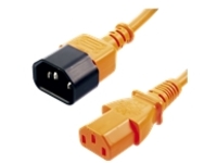 1M IEC EXTENSION CABLE IEC C14 TO IEC C13 ORANGE