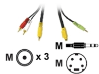 C2G Value Series 25ft Value Series Bi-Directional S-Video &#x2B; 3.5mm Audio to RCA Audio/Video Cable