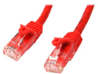 StarTech.com 5m CAT6 Ethernet Cable, 10 Gigabit Snagless RJ45 650MHz 100W PoE Patch Cord, CAT 6 10GbE UTP Network Cable w/Strain Relief, Red, Fluke Tested/Wiring is UL Certified/TIA