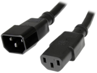 StarTech 1ft (0.3m) Power Extension Cord, C14 to C13, 10A 125V, 18AWG, Black Computer Power Cord Extension, Power Supply Extension Cable, IEC-320-C14 to IEC-320-C13 AC Power Cable