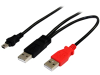 StarTech.com 1 ft USB Y Cable for External Hard Drive