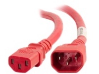 C2G 3ft 14AWG Power Cord (IEC320C14 to IEC320C13) -Red