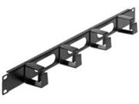 Intellinet 19" Cable Management Panel, 1U, 4 short plastic rings, Black