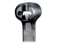Purchase Increment Is 1000 Dome-Top Barb Ty Standard Cable Ties, UV Black, Nylon, 8.00 L x 0.185 in. W, Package of 1000, Must be purchased in increments of 1000