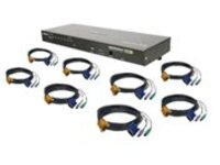 IOGEAR GCS1808KITP 8-Port VGA Combo KVM Switch with PS/2 Cables