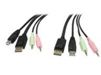 StarTech.com 6ft 4-in-1 USB DisplayPort&#xAE; KVM Switch Cable w/ Audio &amp; Microphone (DP4N1USB6)