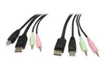 StarTech.com 6ft 4-in-1 USB DisplayPort® KVM Switch Cable w/ Audio & Microphone (DP4N1USB6)