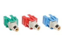 Tripp Lite 3 Piece Component Video Keystone Snap-In Module Kit Red Green Blue