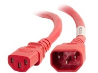 C2G 2ft 18AWG Power Cord (IEC320C14 to IEC320C13) -Red