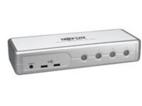 Tripp Lite 4-Port Desktop Compact DVI/USB KVM Switch w/ Audio & Cables