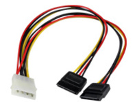 StarTech.com 12in LP4 to 2x SATA Power Y Cable Adapter