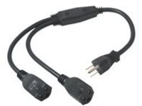 C2G 3ft 16 AWG 1-to-2 Power Cord Splitter 1 NEMA 5-15P to 2 NEMA 5-15R TAA