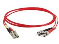 C2G 2m LC-ST 62.5/125 OM1 Duplex Multimode PVC Fiber Optic Cable - Red - patch cable - 2 m - red