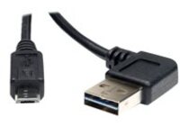 Tripp Lite 3ft USB 2.0 High Speed Cable Reversible Right/Left Angle A to Micro B M/M 3&#x27;