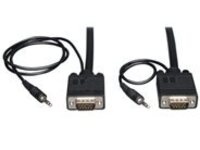 Tripp Lite 50ft VGA Coax Monitor Cable with Audio and RGB High Resolution HD15 3.5mm M/M 50&#x27;