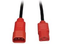 Tripp Lite 6ft Power Cord Extension Cable C14 to C13 Heavy Duty Red 15A 14AWG 6'