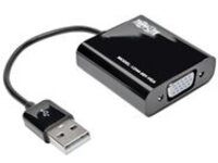 Tripp Lite USB 2.0 to VGA Dual Multi-Monitor External Video Graphics Card Adapter w/Built-In USB Cable 1080p 60 Hz
